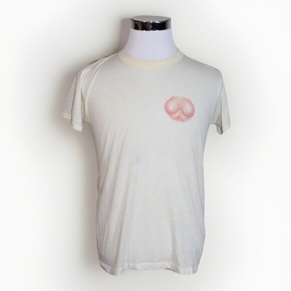 1970s Breast Busty Motorcycle T-Shirt Vintage Boob Shirt Size Small Rare Novelty